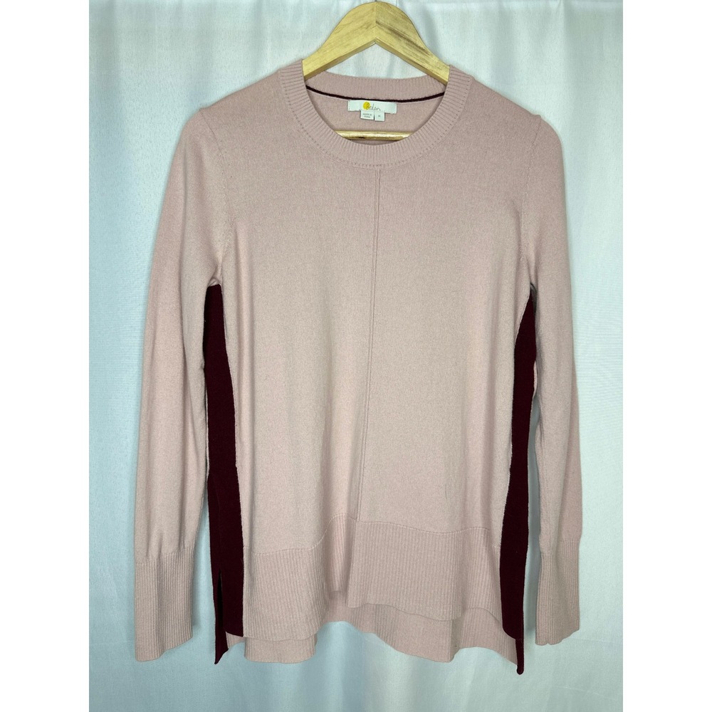 Boden Logen Jumper Two Tone Pink/Wine Sweater, MEDIUM Preppy Smart Casual Soft
